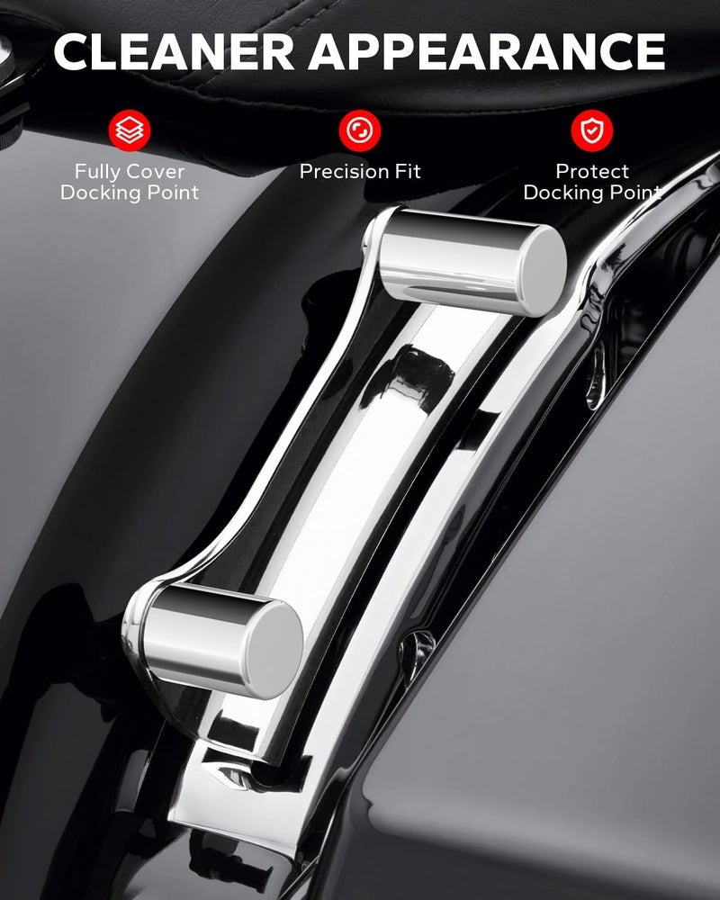 Amazicha Chrome Docking Hardware Covers Kit 4 PCS Compatible for Harley Davidson Touring Street Glide, Electra Glide, Road Glide, Road King 2009-Later - Image 1